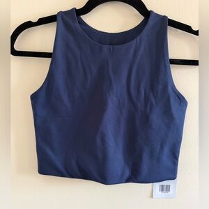 New! girlfriend collective Navy Cropped Tank Top